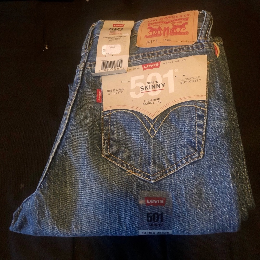 Levi’s 501 Girls Skinny Jeans Size 10reg New w/Tag